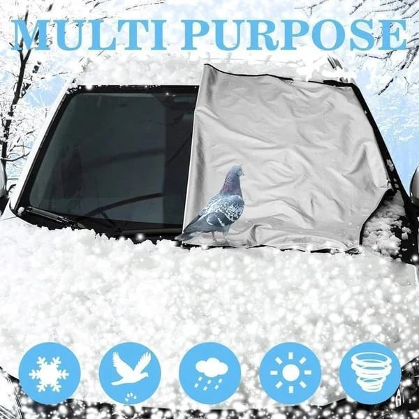 Wintrex Windshield Cover | Weather-Resistant, Universal Fit for Snow and Sun Protection 3