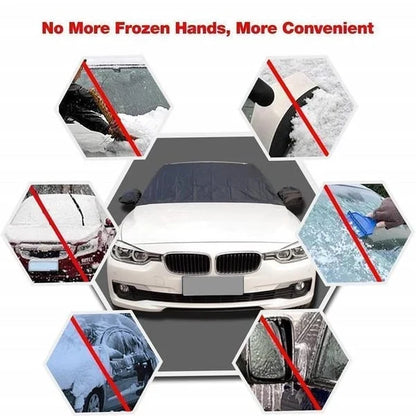 Wintrex Windshield Cover | Weather-Resistant, Universal Fit for Snow and Sun Protection 5
