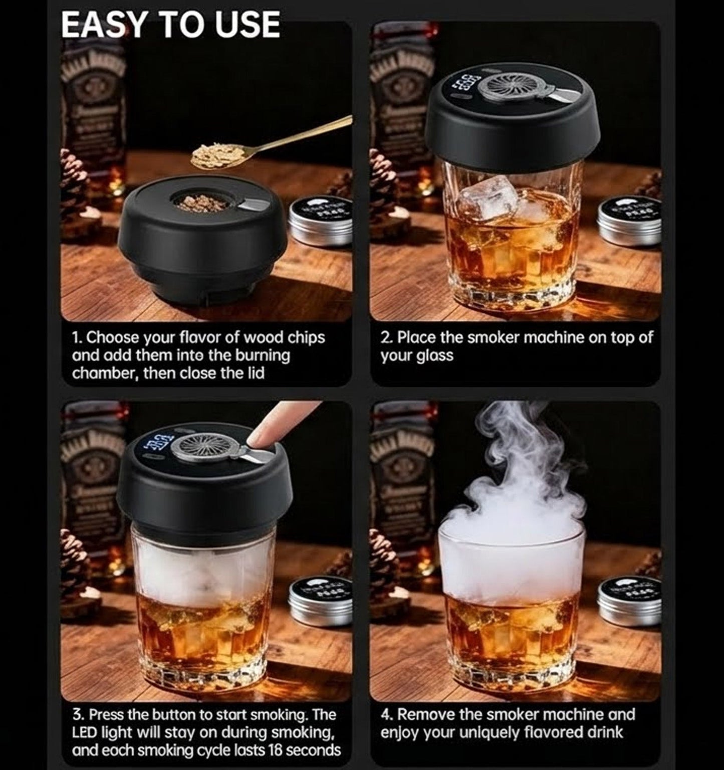 Wisp Electric Smoke | Elegant Whiskey Infuser 6