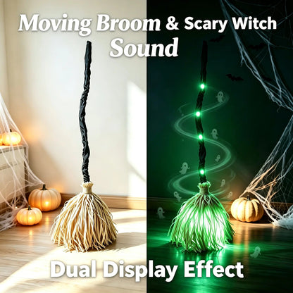 Witty Animated Witch Broom | Indoor Halloween Decoration with Lights and Spooky Sounds 4