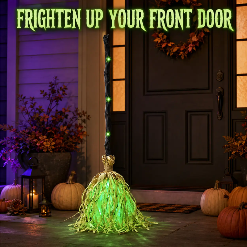 Witty Animated Witch Broom | Indoor Halloween Decoration with Lights and Spooky Sounds 5