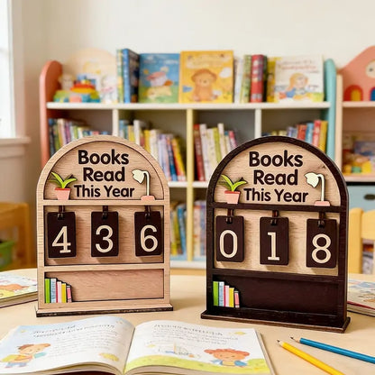 Wondrous Book Reading Tracker | Handmade Wooden Display 1