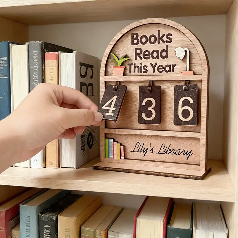 Wondrous Book Reading Tracker | Handmade Wooden Display 3