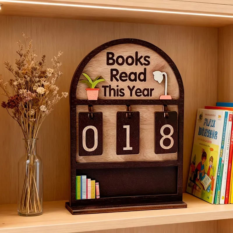Wondrous Book Reading Tracker | Handmade Wooden Display 4