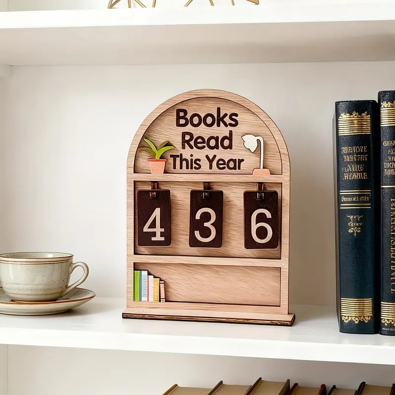 Wondrous Book Reading Tracker | Handmade Wooden Display 5