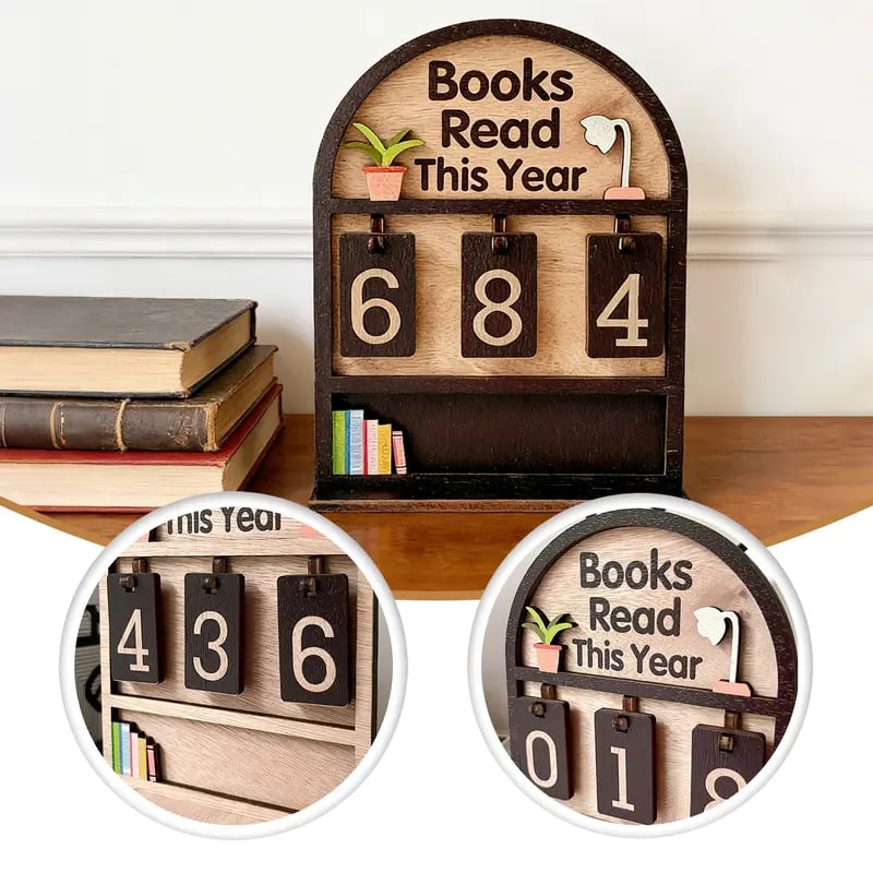 Wondrous Book Reading Tracker | Handmade Wooden Display 6