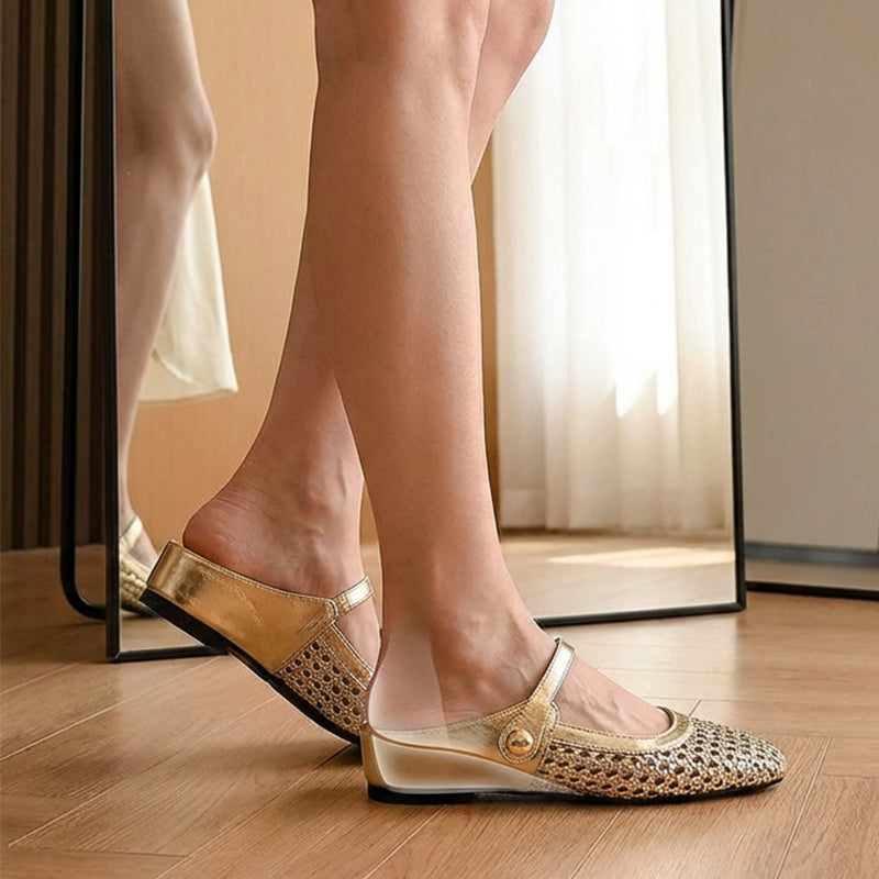 Woven Mary Jane Mules | Breathable Mesh, Comfortable Fit 3
