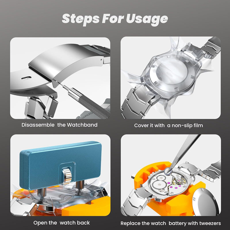 WristFix Watch Repair Kit | Precision Stainless Steel Tools for Battery Replacement and Band Adjustments 6