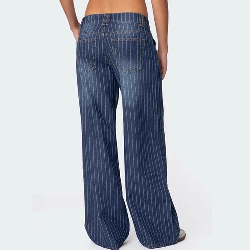 Yara Striped Jeans | Y2K Low-Rise, Vintage Wash 2