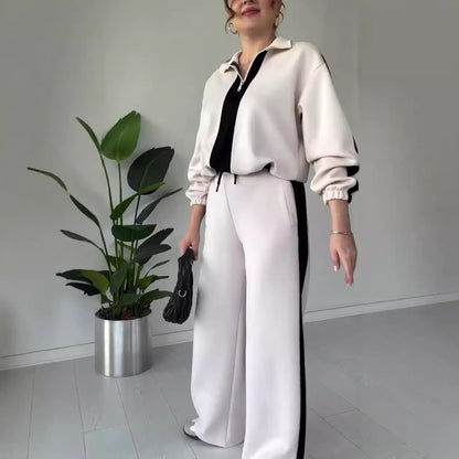 Zara Zipper Lapel Set | Chic Color Block Design 2