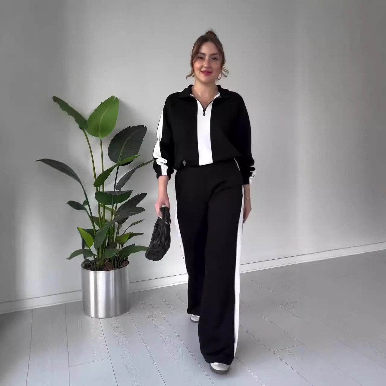Zara Zipper Lapel Set | Chic Color Block Design 3