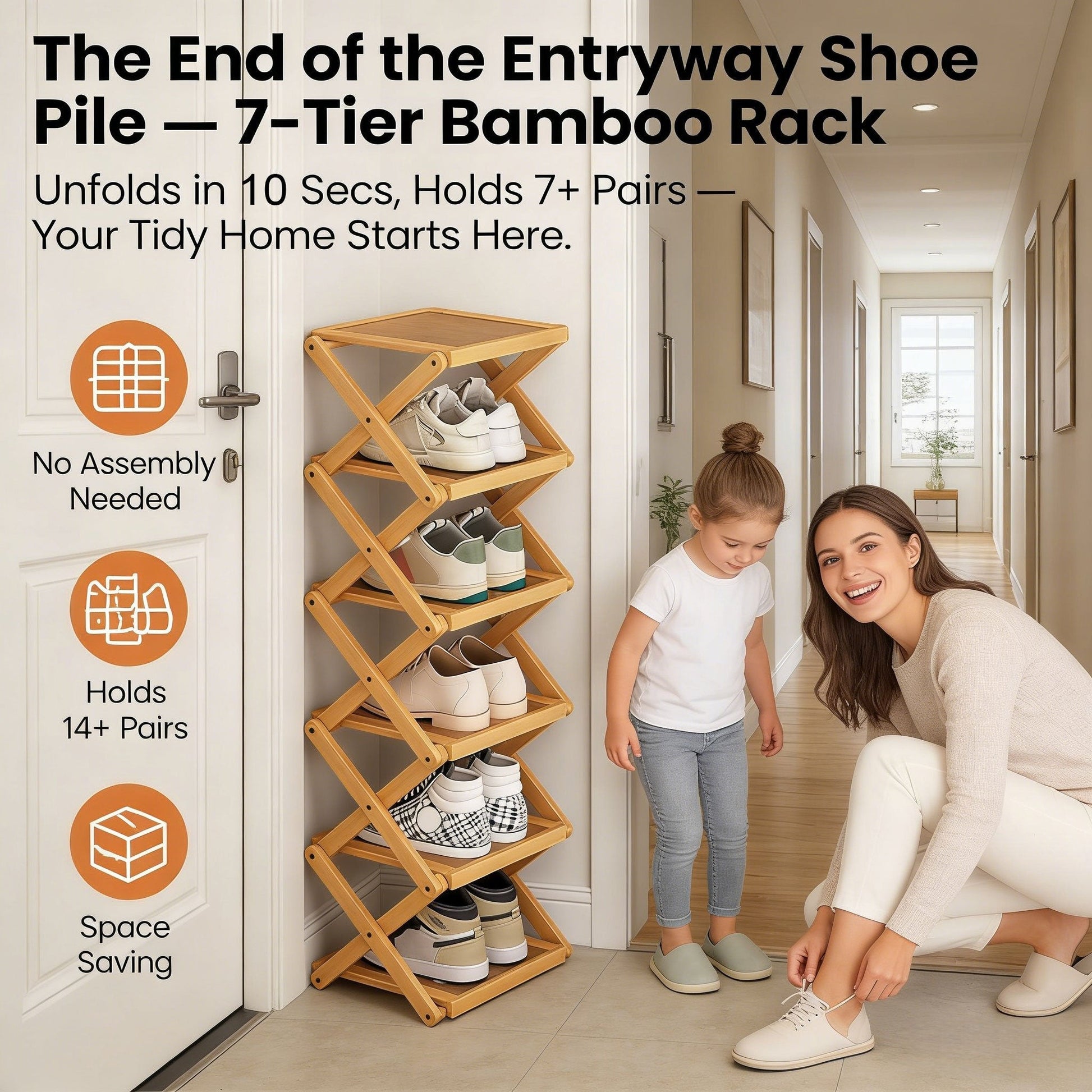 Zesty Bamboo Rack | 9-Tier Vertical Organizer 0