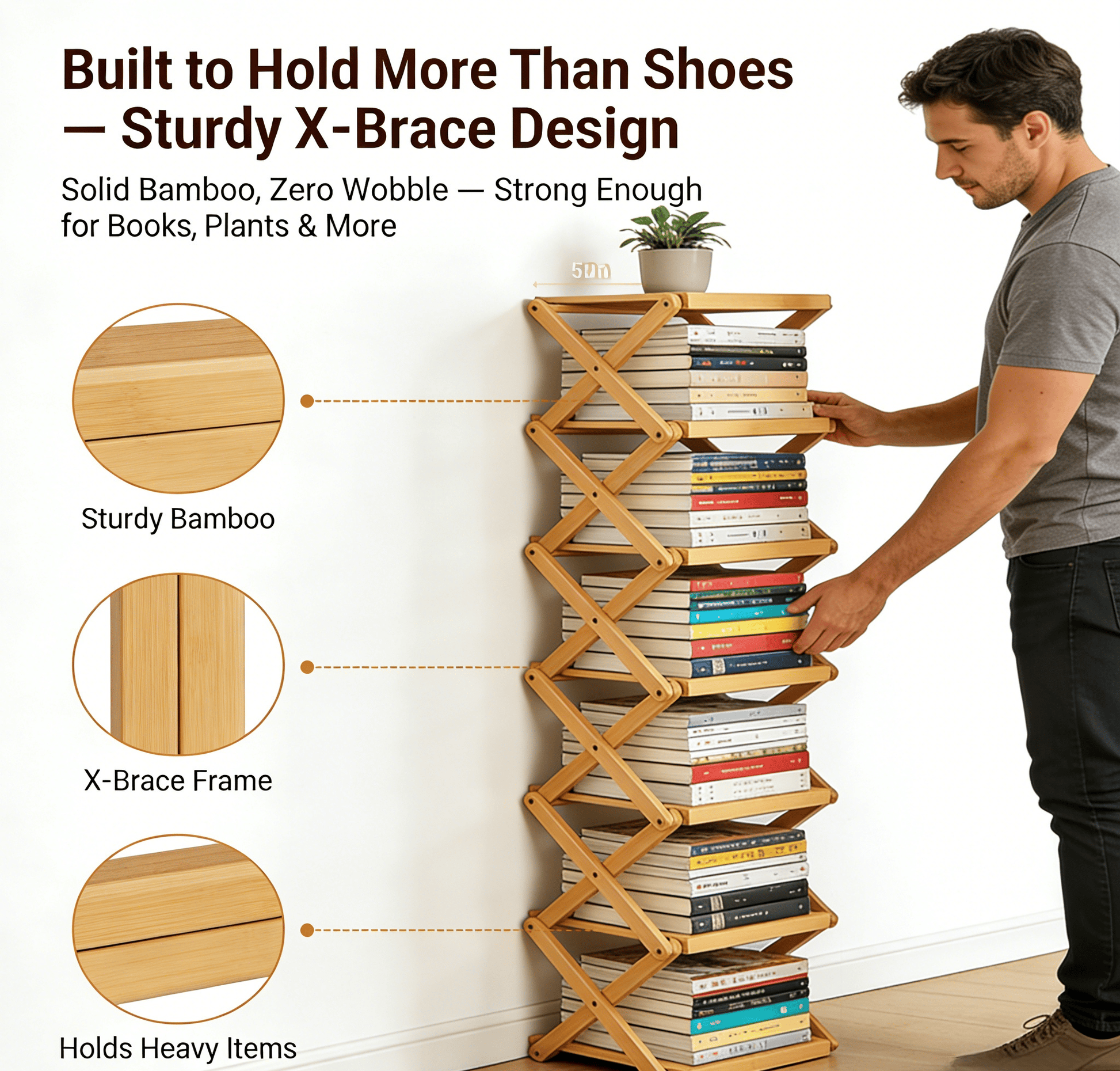 Zesty Bamboo Rack | 9-Tier Vertical Organizer 3