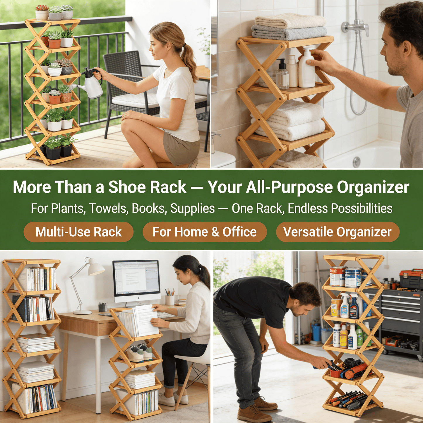 Zesty Bamboo Rack | 9-Tier Vertical Organizer 5