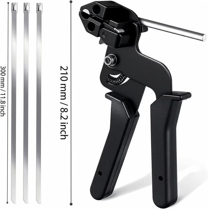 Zeta Zip Tie Gun Kit | Professional Stainless Steel, Metal Tool with 100 Cable Ties 1