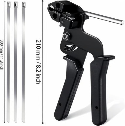 Zeta Zip Tie Gun Kit | Professional Stainless Steel, Metal Tool with 100 Cable Ties 1