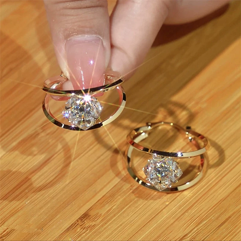 Zyra Double Hoop Earrings | Gold-Toned with Zirconia Sparkle, Lightweight Design 1