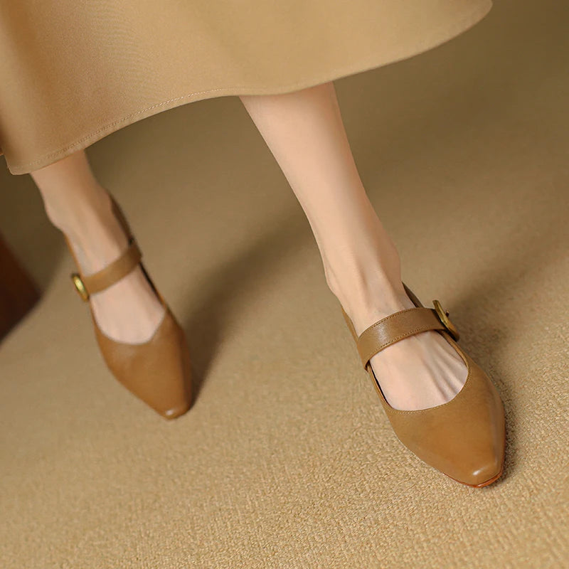 Calvea — Genuine Leather Mary Jane Pumps with Cushioned Insole