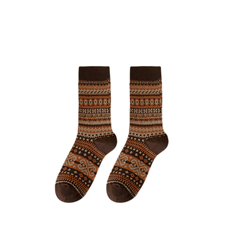 Zelenia Socks — Retro Ethnic Mid-Length Comfort Socks
