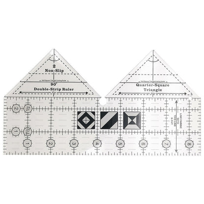 Quilara 90 Double-Strip Ruler — Precision Quilting Tool for Triangle Cuts
