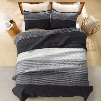 ShadowVeil™ Stripe Quilt Set — Unleash Bold Style and Year-Round Cloudlike Comfort