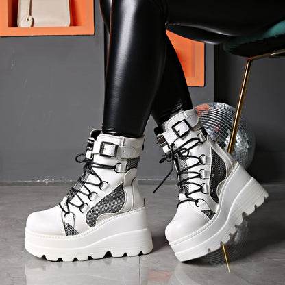 Levara — Gothic Chunky Platform Boots with Buckle Accents