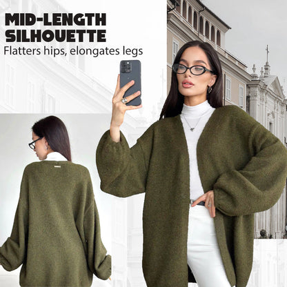 Alera — Women's Oversized Knit Cardigan with V-Neck Lounge Fit