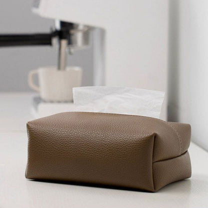Savren — Pebbled Faux Leather Tissue Holder with Sleek Design