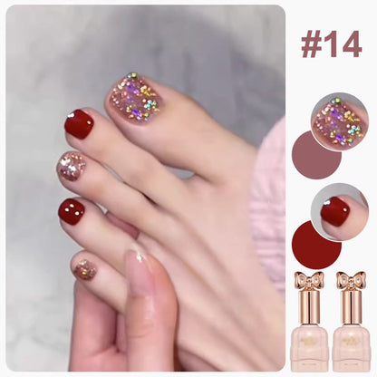 Duo de vernis à ongles Liora — Ensemble de vernis pailleté bicolore avec brillance longue durée