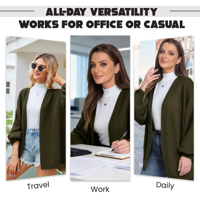 Alera — Women's Oversized Knit Cardigan with V-Neck Lounge Fit