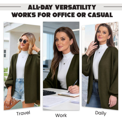 Alera — Women's Oversized Knit Cardigan with V-Neck Lounge Fit