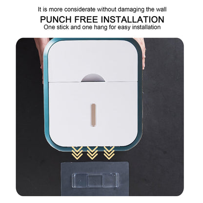 Liora — Punch-Free Wall-Mount Toilet Paper Holder with Storage Shelf