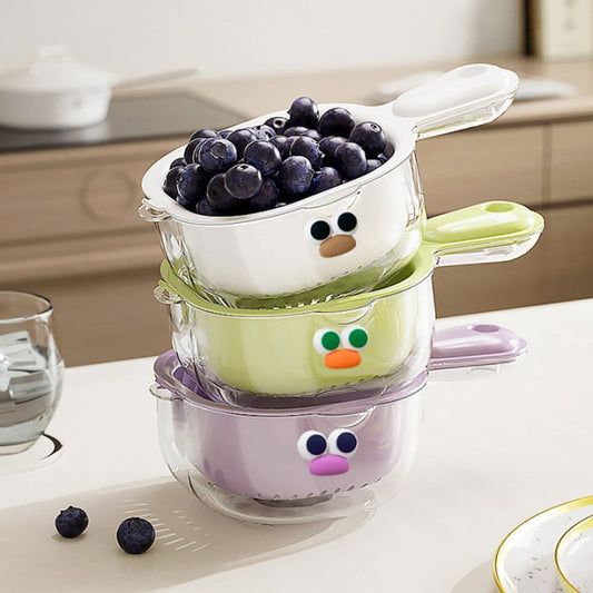 🔥Kitchen Dual-Layer Draining Basket with Handle - Nexvoro