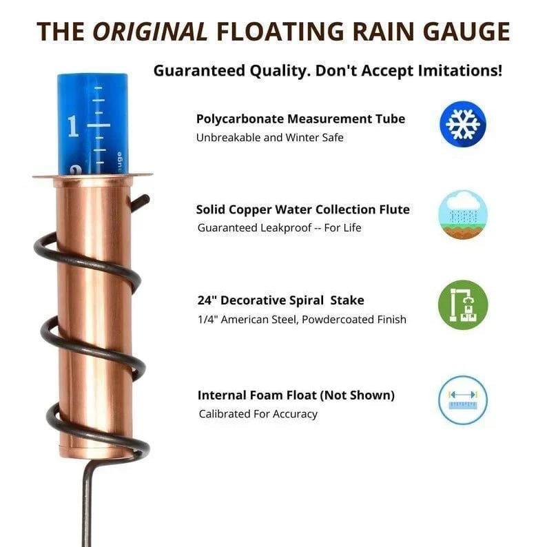 Copper Rain Gauge™ — Transform Your Garden Into a Spellbinding Rain Dance Experience