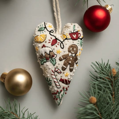 FestiveThread™ Heart Embroidery Kit — Skab hyggelig julemagi, der varmer hvert hjørne af dit hjem