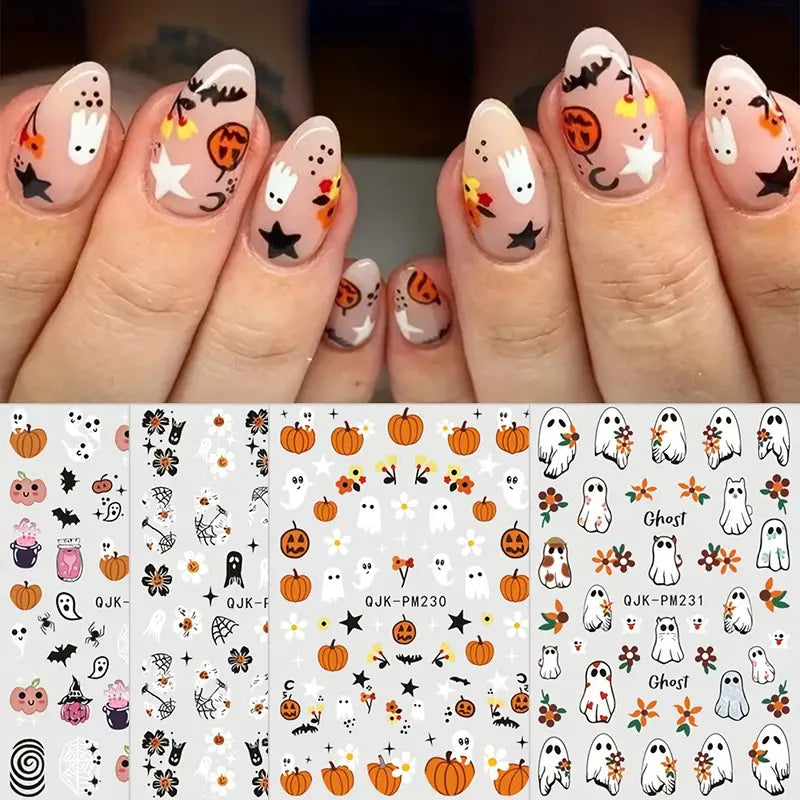 Halloweenské nálepky na nechtový dizajn