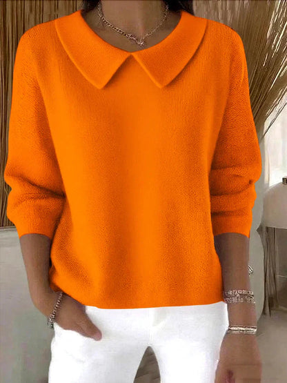 Elara — Women’s Elegant Collar Knit Sweater with Soft Comfort