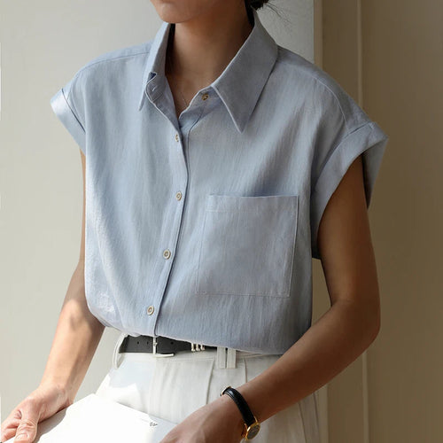Velar Linen Shirt — Lightweight Organic Cotton Short Sleeve Shirt