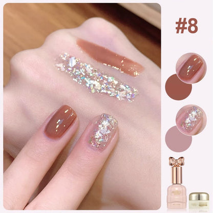 Duo de vernis à ongles Liora — Ensemble de vernis pailleté bicolore avec brillance longue durée