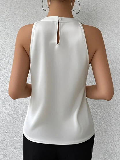 Avielle Neckholder-Bluse — Ärmelloses Top mit Satin-Finish für Damen