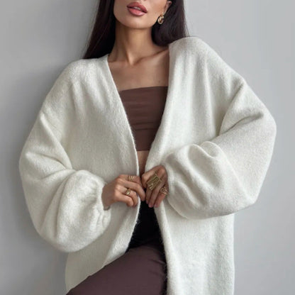 Alera — Women's Oversized Knit Cardigan with V-Neck Lounge Fit