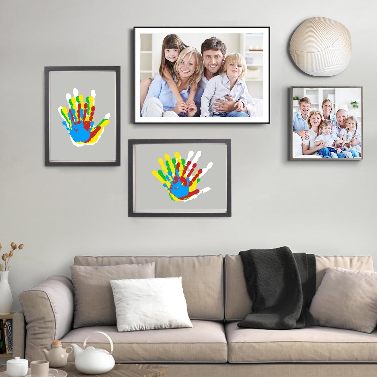Zestaw Lunova Family Handprint — Nietoksyczny zestaw akrylowy dla 8 osób