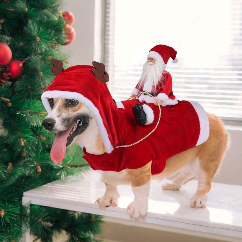 Fydro — Fantasia de Cachorro de Natal Macia com Ajuste Regulável
