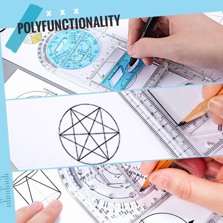 VeloDraw — Monitoiminen geometrinen piirustusviivain 14 muodolla