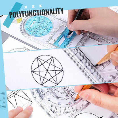 VeloDraw — Monitoiminen geometrinen piirustusviivain 14 muodolla