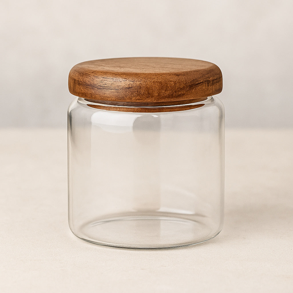 Acacia Glass Kitchen Storage Jar Set™ — Turn Your Pantry Into a Fresh, Elegant Sanctuary Every Day