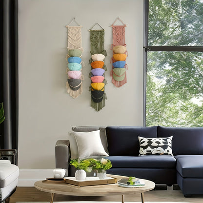 Kaelin — Handgemaakte Macramé Hoed Organizer met Boho Stijl