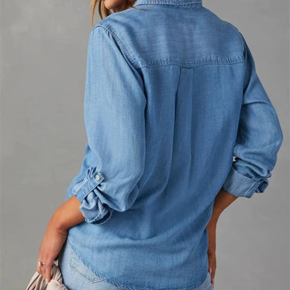 Cămașă din denim Talven — Strat moale cu aspect decolorat și croială lejeră pentru toate anotimpurile
