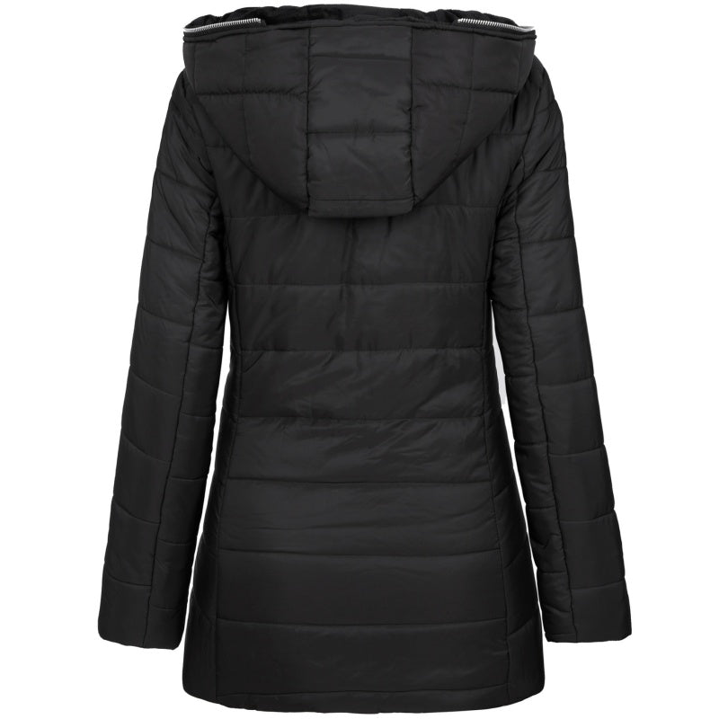 🔥❄️HEISSER VERKAUF 51%🧥 Wexlora Damen Kapuzen-Mid-Length Wintermantel mit Plüschfutter