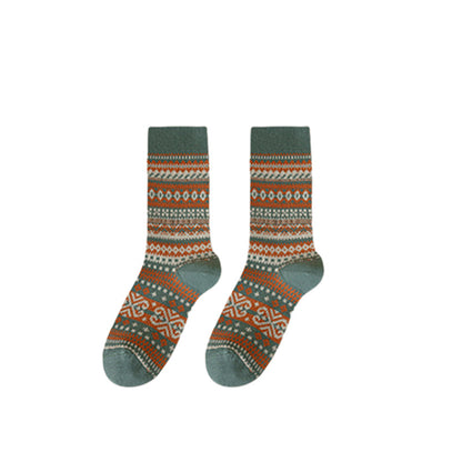 Zelenia Socks — Retro Ethnic Mid-Length Comfort Socks